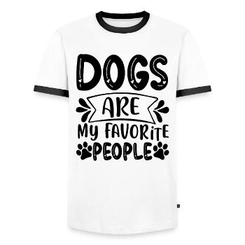 Les chiens sont mes personnes préférées - T-shirt contrasté Homme - blanc/noir - Devant - AI Model Female 172 light (172cm) & AI Model Male 178 dark (178cm)