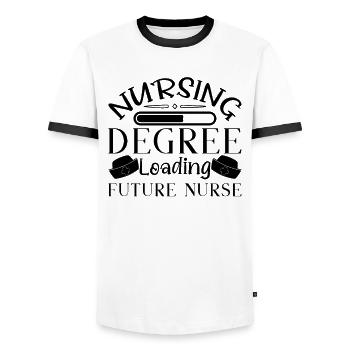 INFIRMIÈRE Charge de diplôme - T-shirt contrasté Homme - blanc/noir - Devant - AI Model Female 172 light (172cm) & AI Model Male 178 dark (178cm)