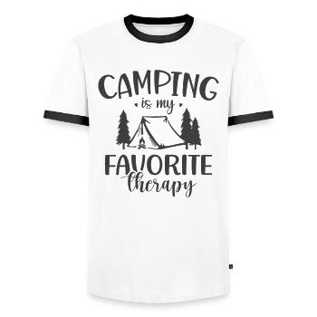 Hiking Nature Outdoor Mountains - Men's Ringer Shirt - white/black - Front - AI Model Female 172 light (172cm) & AI Model Male 178 dark (178cm)