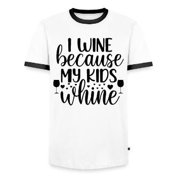Ich Weine, weil meine Kinder quengeln - Männer Kontrast-T-Shirt - Weiß/Schwarz - Vorne - AI Model Female 172 light (172cm) & AI Model Male 178 dark (178cm)
