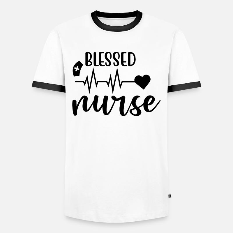Blessed Nurse - Männer Kontrast-T-Shirt - Weiß/Schwarz