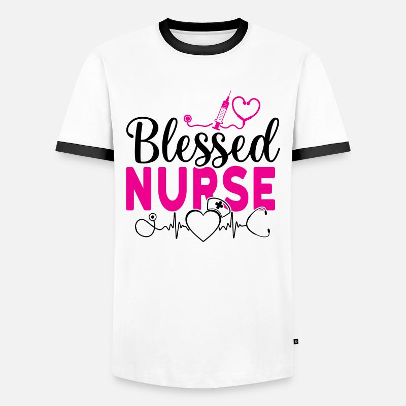 Blessed Nurse - Men's Ringer Shirt - white/black