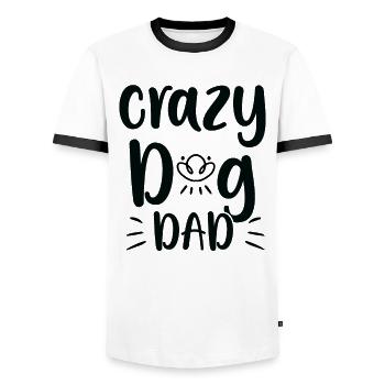 Papa chien fou - T-shirt contrasté Homme - blanc/noir - Devant - AI Model Female 172 light (172cm) & AI Model Male 178 dark (178cm)