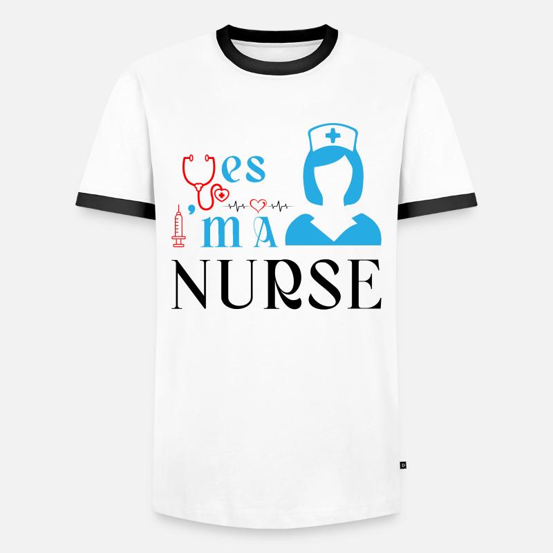 Ja, ich bin eine Krankenschwester - Männer Kontrast-T-Shirt - Weiß/Schwarz