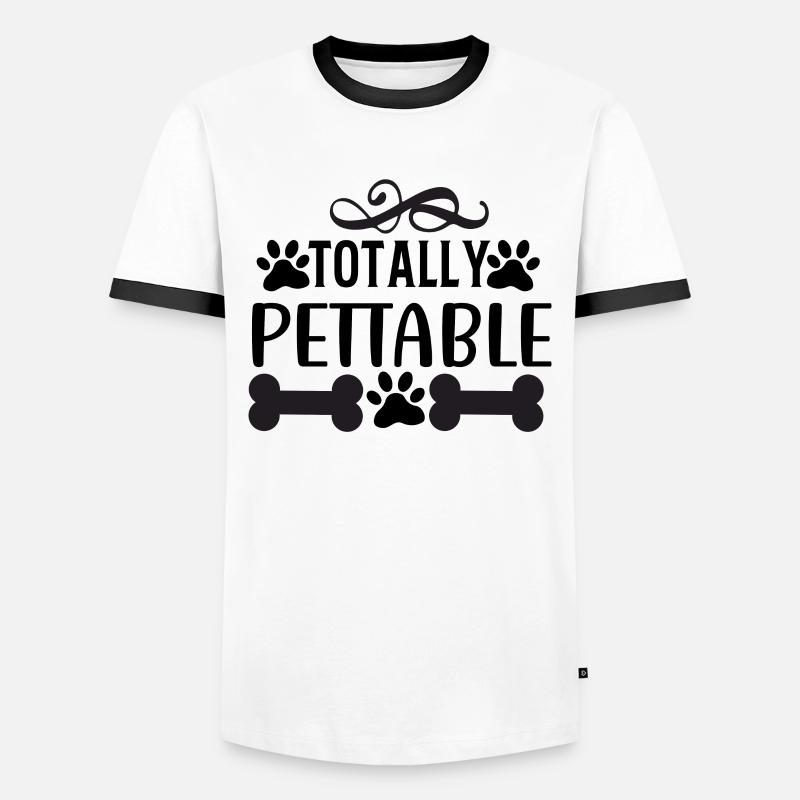 Completely pettable - Men's Ringer Shirt - white/black