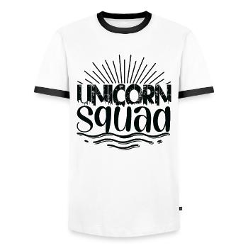 Unicorn Squad Unicorn - Men's Ringer Shirt - white/black - Front - AI Model Female 172 light (172cm) & AI Model Male 178 dark (178cm)