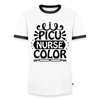 Picu Krankenschwester - Männer Kontrast-T-Shirt - Weiß/Schwarz - Vorne - AI Model Female 172 light (172cm) & AI Model Male 178 dark (178cm)