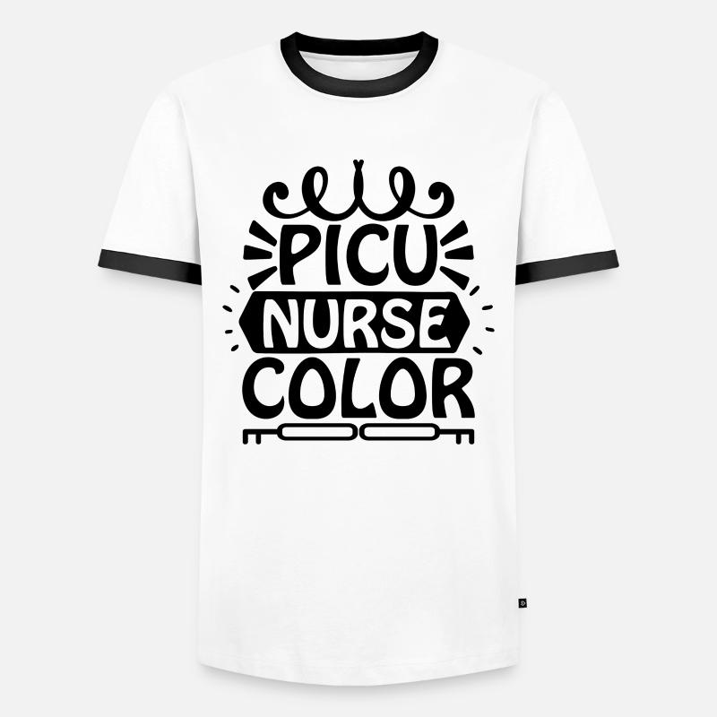 Infirmière Picu - T-shirt contrasté Homme - blanc/noir