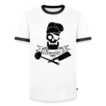 Smutje - cook sailing motivation crew - Men's Ringer Shirt - white/black - Front - AI Model Female 172 light (172cm) & AI Model Male 178 dark (178cm)