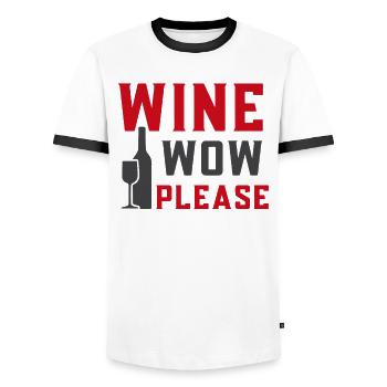 pleure maintenant s'il te plait - T-shirt contrasté Homme - blanc/noir - Devant - AI Model Female 172 light (172cm) & AI Model Male 178 dark (178cm)