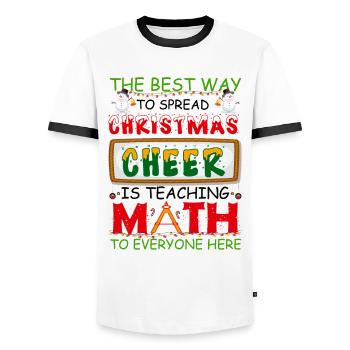 Ugly Christmas Mathe-Lehrer Ugly Christmas Sweater - Männer Kontrast-T-Shirt - Weiß/Schwarz - Vorne - AI Model Female 172 light (172cm) & AI Model Male 178 dark (178cm)