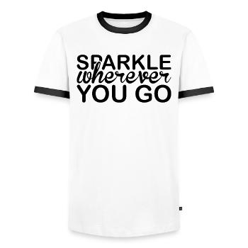 Sparkle wherever you go Unicorn - Men's Ringer Shirt - white/black - Front - AI Model Female 172 light (172cm) & AI Model Male 178 dark (178cm)