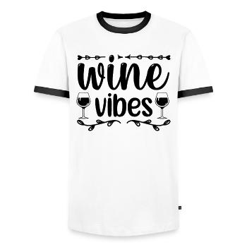 Wine Vibes - Men's Ringer Shirt - white/black - Front - AI Model Female 172 light (172cm) & AI Model Male 178 dark (178cm)