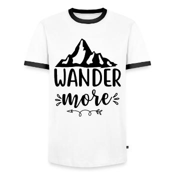 Vacances amoureux de la nature camping drôle de dicton - T-shirt contrasté Homme - blanc/noir - Devant - AI Model Female 172 light (172cm) & AI Model Male 178 dark (178cm)