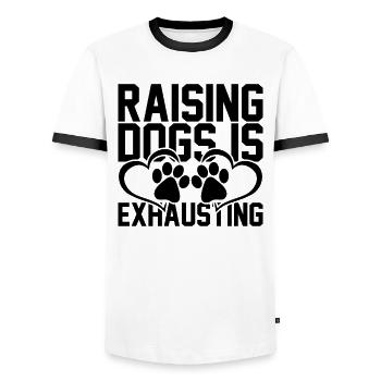 Dog training is exhausting - Men's Ringer Shirt - white/black - Front - AI Model Female 172 light (172cm) & AI Model Male 178 dark (178cm)