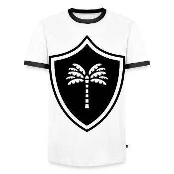Armoiries de la palme - T-shirt contrasté Homme - blanc/noir - Devant - AI Model Female 172 light (172cm) & AI Model Male 178 dark (178cm)
