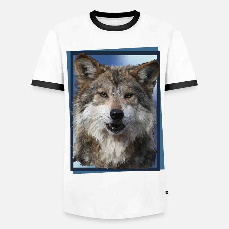 Wolf - Men's Ringer Shirt - white/black
