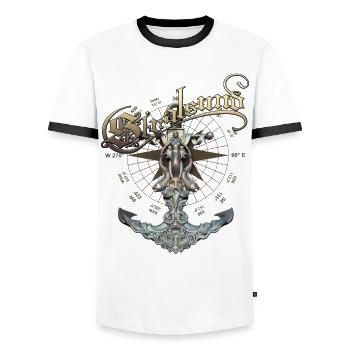 Stralsund anchor - Men's Ringer Shirt - white/black - Front - AI Model Female 172 light (172cm) & AI Model Male 178 dark (178cm)