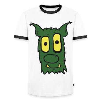 Troll dich! - Männer Kontrast-T-Shirt - Weiß/Schwarz - Vorne - AI Model Female 172 light (172cm) & AI Model Male 178 dark (178cm)