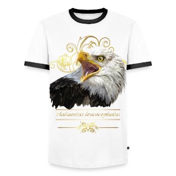 Weißkopfseeadler - Männer Kontrast-T-Shirt - Weiß/Schwarz - Vorne - AI Model Female 172 light (172cm) & AI Model Male 178 dark (178cm)