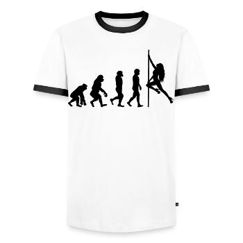 Pole Sport Dance Evolution Dancer Acrobatics - T-shirt contrasté Homme - blanc/noir - Devant - AI Model Female 172 light (172cm) & AI Model Male 178 dark (178cm)