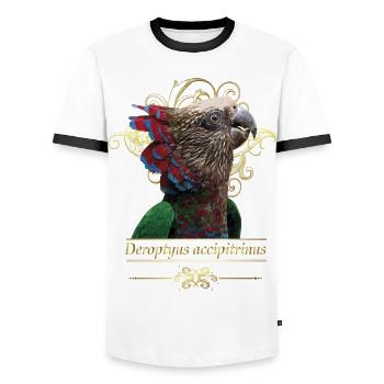 The cacique parrot - Men's Ringer Shirt - white/black - Front - AI Model Female 172 light (172cm) & AI Model Male 178 dark (178cm)