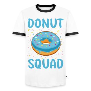 Donut Squad - Männer Kontrast-T-Shirt - Weiß/Schwarz - Vorne - AI Model Female 172 light (172cm) & AI Model Male 178 dark (178cm)