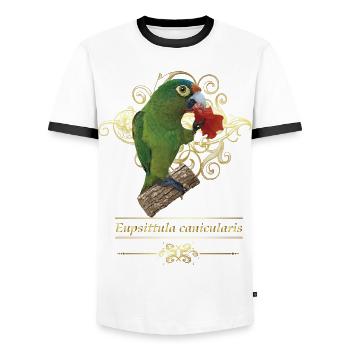 The orange-fronted parakeet - Men's Ringer Shirt - white/black - Front - AI Model Female 172 light (172cm) & AI Model Male 178 dark (178cm)