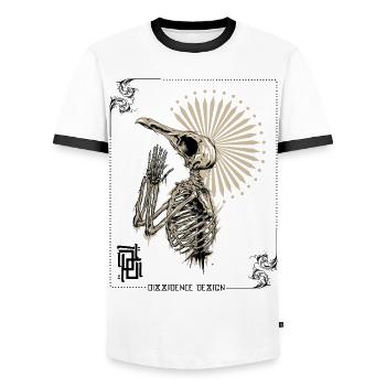 Dark Raven - Men's Ringer Shirt - white/black - Front - AI Model Female 172 light (172cm) & AI Model Male 178 dark (178cm)
