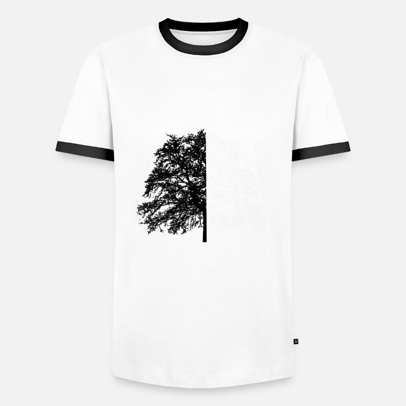 Baum Baum Schwarz Weiß Illusion - Männer Kontrast-T-Shirt - Weiß/Schwarz