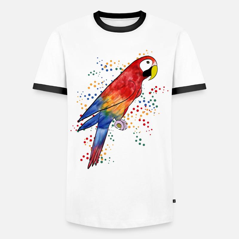 Parrot Macaw - Parrot Macaw - Men's Ringer Shirt - white/black