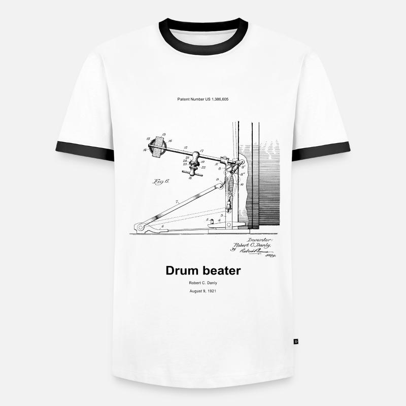 Drum beater - Men's Ringer Shirt - white/black