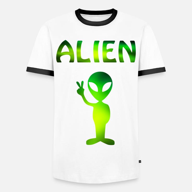 alien - Men's Ringer Shirt - white/black