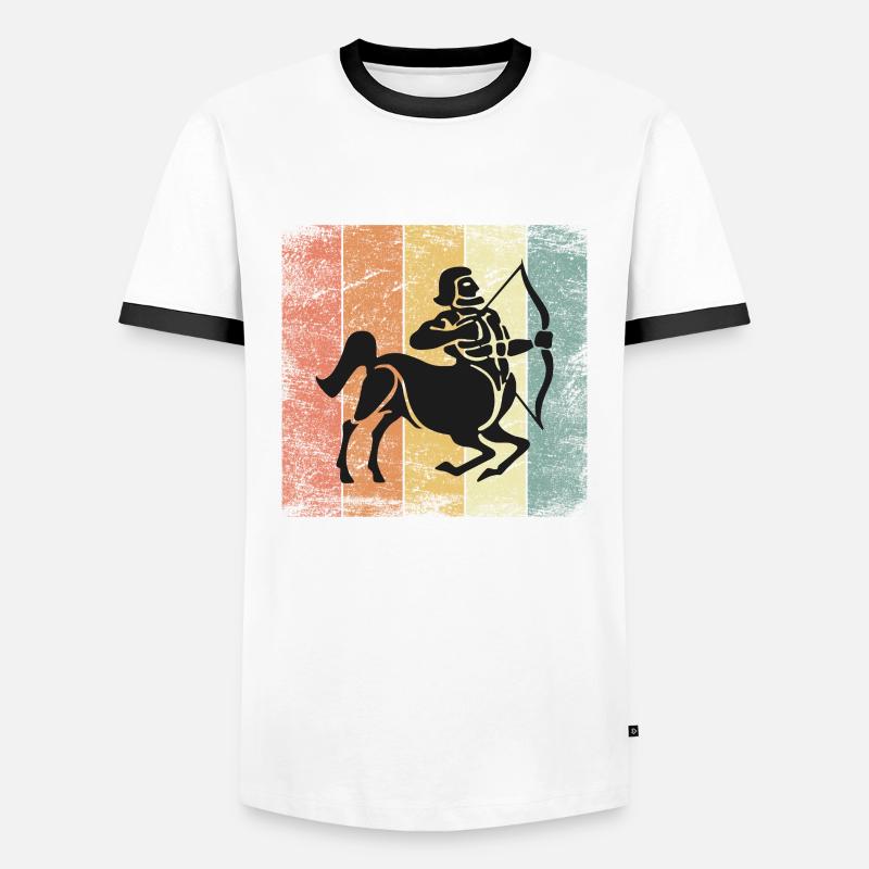 Sternzeichen Schütze - Männer Kontrast-T-Shirt - Weiß/Schwarz
