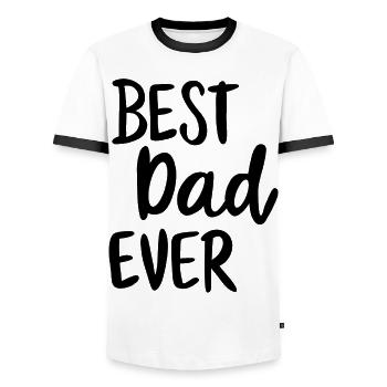 Father's Day Father Dad - Men's Ringer Shirt - white/black - Front - AI Model Female 172 light (172cm) & AI Model Male 178 dark (178cm)