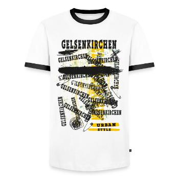 Gelsenkirchen Deutschland Stadt Skyline Heimat - Männer Kontrast-T-Shirt - Weiß/Schwarz - Vorne - AI Model Female 172 light (172cm) & AI Model Male 178 dark (178cm)
