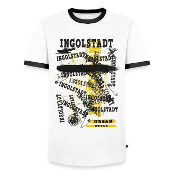 Ingolstadt Deutschland Stadt Skyline Heimat Liebe - Männer Kontrast-T-Shirt - Weiß/Schwarz - Vorne - AI Model Female 172 light (172cm) & AI Model Male 178 dark (178cm)