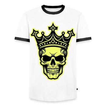 Skull King Crown - Men's Ringer Shirt - white/black - Front - AI Model Female 172 light (172cm) & AI Model Male 178 dark (178cm)