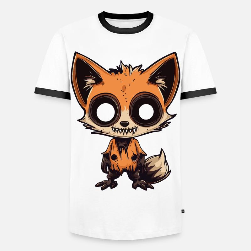 Fuchs Halloween Comic Lustig - Männer Kontrast-T-Shirt - Weiß/Schwarz