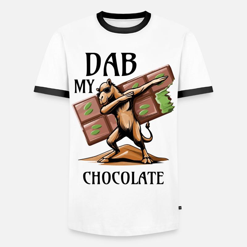 Dab My Chocolate – Der Dromedar-Dab! - Männer Kontrast-T-Shirt - Weiß/Schwarz