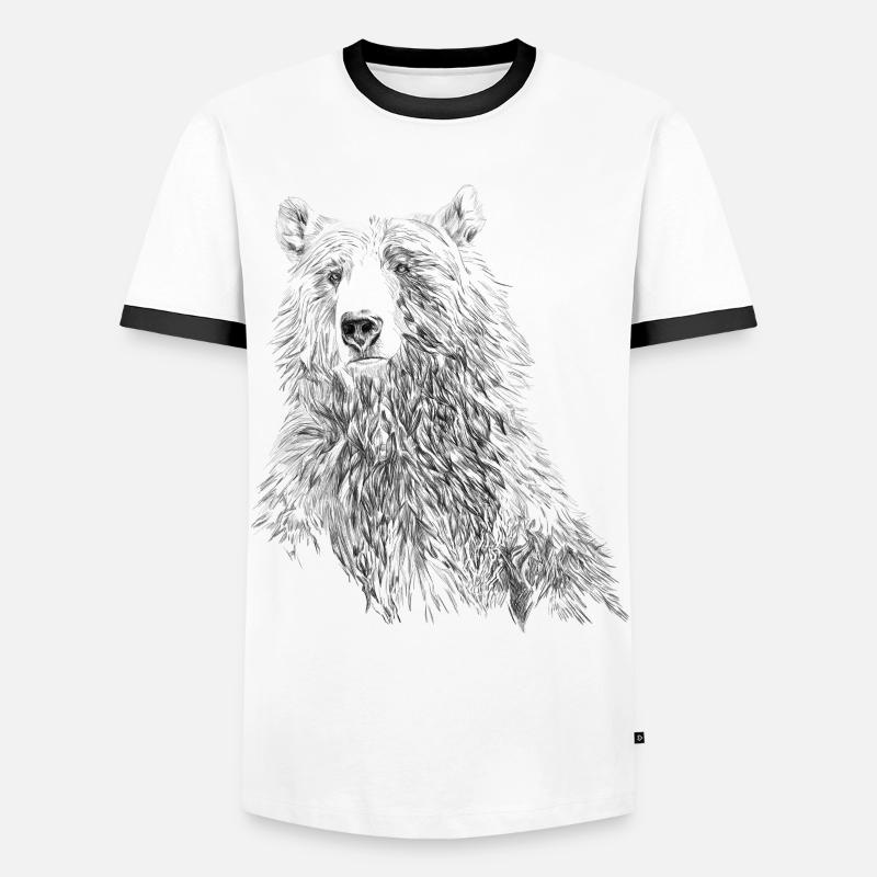 Bear - Men's Ringer Shirt - white/black