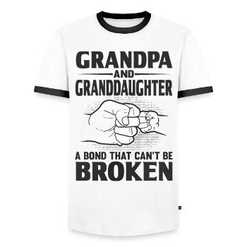 Grand-père et petite-fille un lien - T-shirt contrasté Homme - blanc/noir - Devant - AI Model Female 172 light (172cm) & AI Model Male 178 dark (178cm)