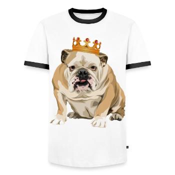 Le vrai roi - T-shirt contrasté Homme - blanc/noir - Devant - AI Model Female 172 light (172cm) & AI Model Male 178 dark (178cm)