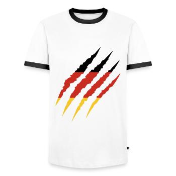 Allemagne - T-shirt contrasté Homme - blanc/noir - Devant - AI Model Female 172 light (172cm) & AI Model Male 178 dark (178cm)