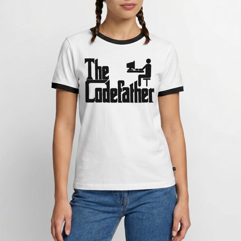 Le cadeau de codage PC Codefather Programmer T-shirt contrasté Homme