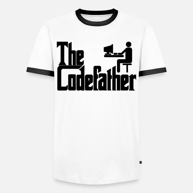 Le cadeau de codage PC Codefather Programmer - T-shirt contrasté Homme - blanc/noir