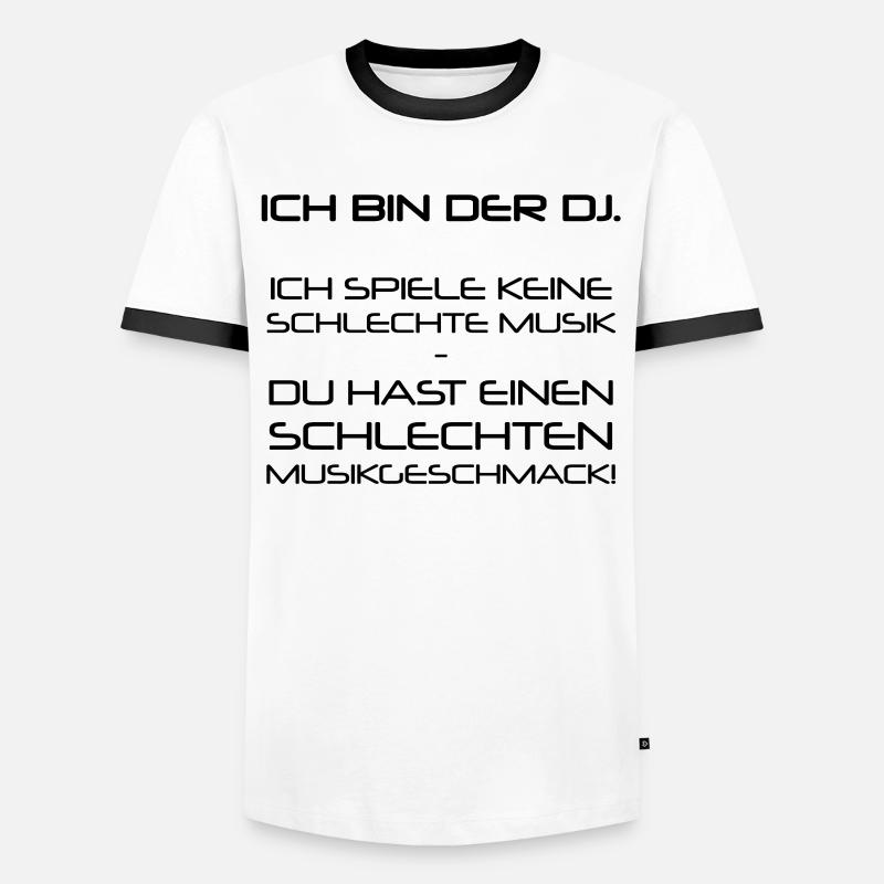 DJ - Men's Ringer Shirt - white/black