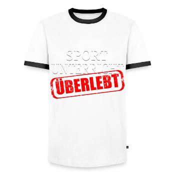 Sportunterricht Überlebender Schule Abitur - Männer Kontrast-T-Shirt - Weiß/Schwarz - Vorne - AI Model Female 172 light (172cm) & AI Model Male 178 dark (178cm)