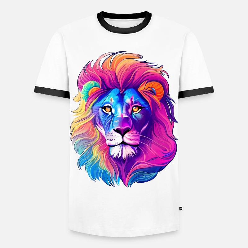 Lion - Men's Ringer Shirt - white/black
