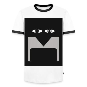 Tabby - T-shirt contrasté Homme - blanc/noir - Devant - AI Model Female 172 light (172cm) & AI Model Male 178 dark (178cm)